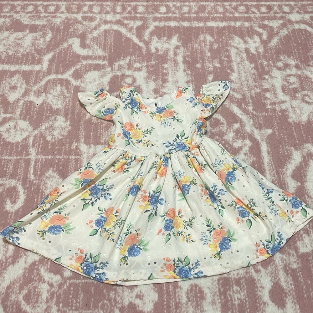 🧡 3 For $12 Bundle Sale 🧡 EUC - Semi off shoulder Floral Dress for Baby